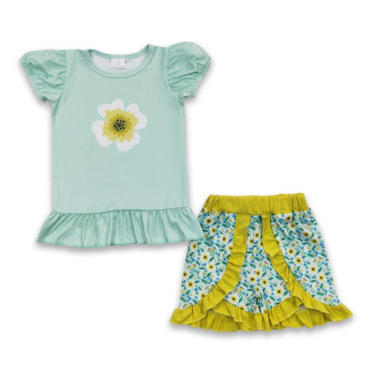 C9-2 Sunflower Girls Ruffle Shorts Sets