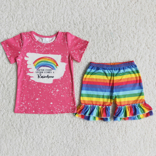 C9-3 4 Rainbow Summer Shorts Sets