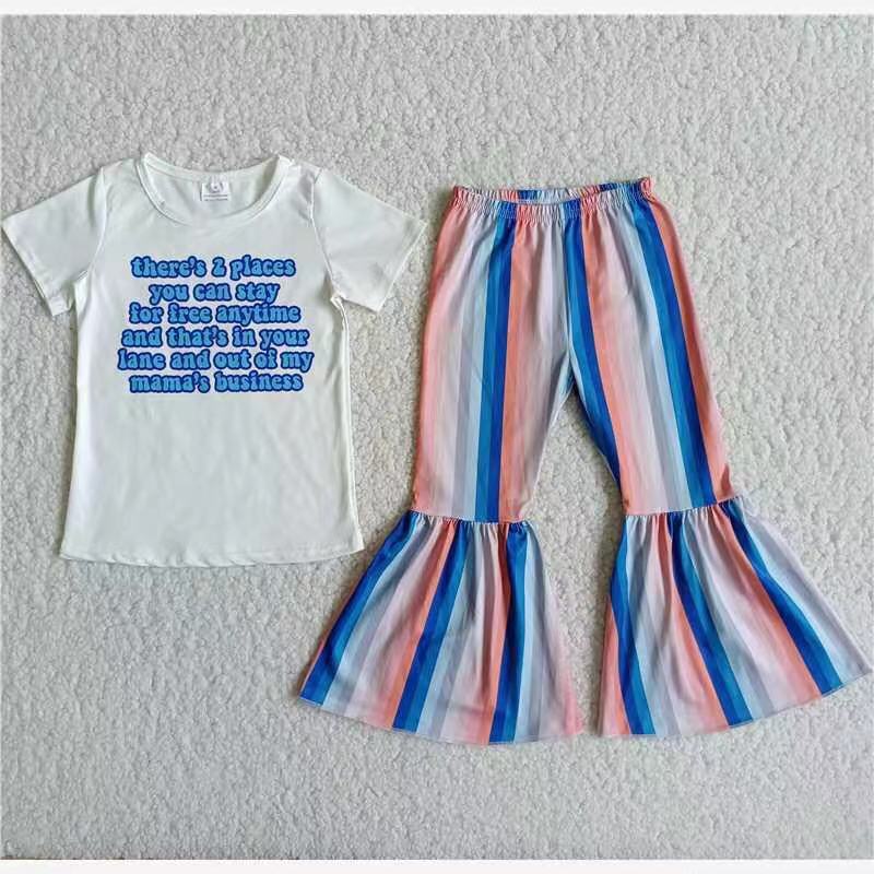 D10-15 Stripe Cute Girl Summer Clothing Boutique Outfit