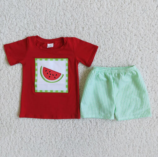 D5-11 Watermelon Wholesale In Stock Clothing Kid Summer Boutique Outfits