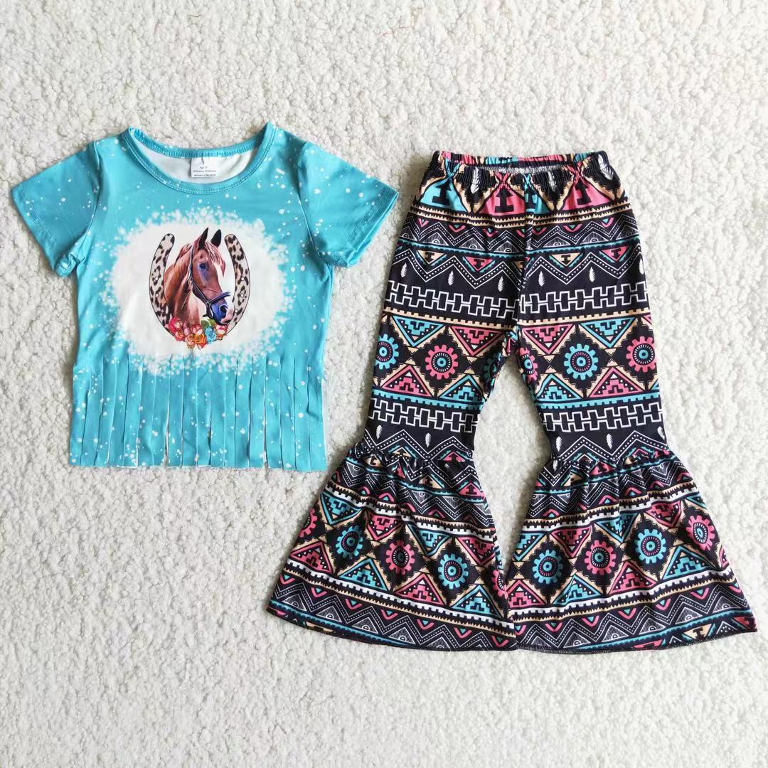 D6-13 Blue Horse Summer Clothing Boutique Outfit