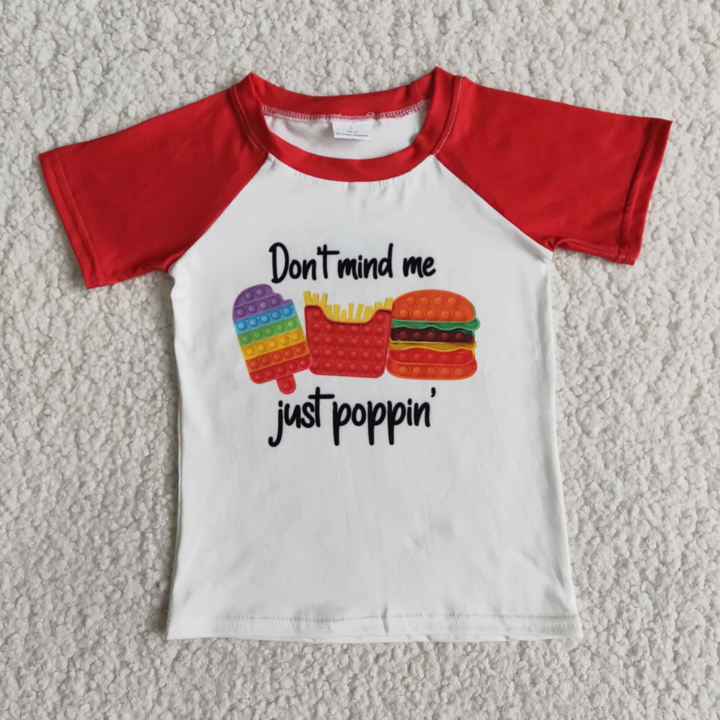 D6-18 Food Cute desig short sleeve kids raglan shirts