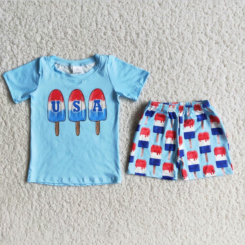 D7-15 USA 4th of July Wholesale In Stock Clothing Kid Summer Boutique Outfits