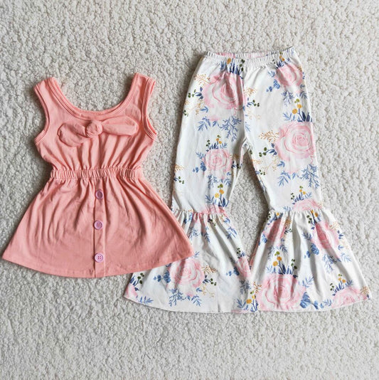 D8-15  Floral Cute Girl Summer Clothing Boutique Outfit