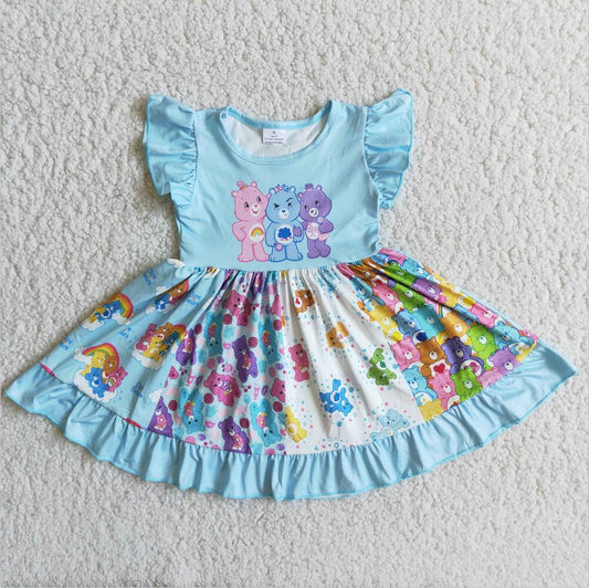 D9-18  Hot Sale Bear Summer Cartoon Girl Summer Dress