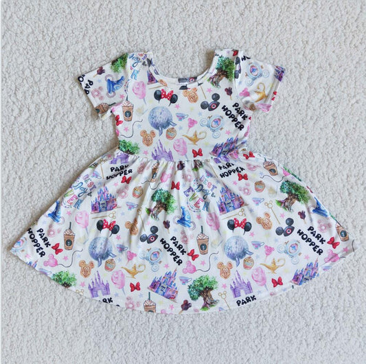 E11-1 Hot Sale Cartoon Cute Girl Summer Dress