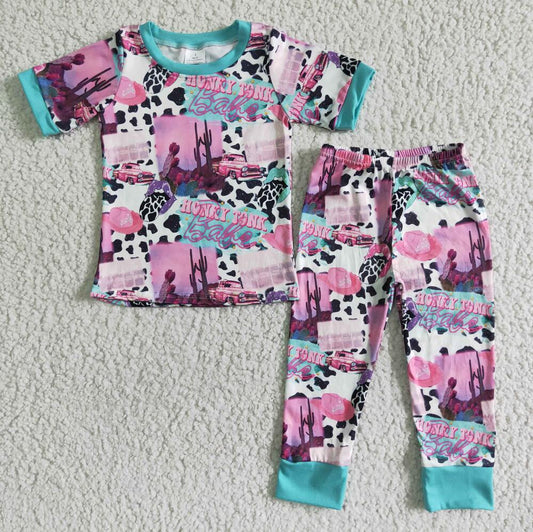 E11-4 Cow Pattern Girl Shorts Summer Boutique Children Clothing