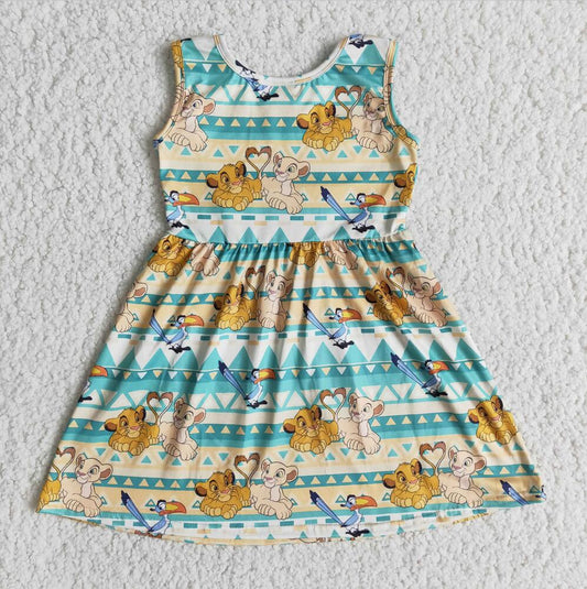 E13-1 Hot Sale  Summer Cartoon Girl Summer  Dress