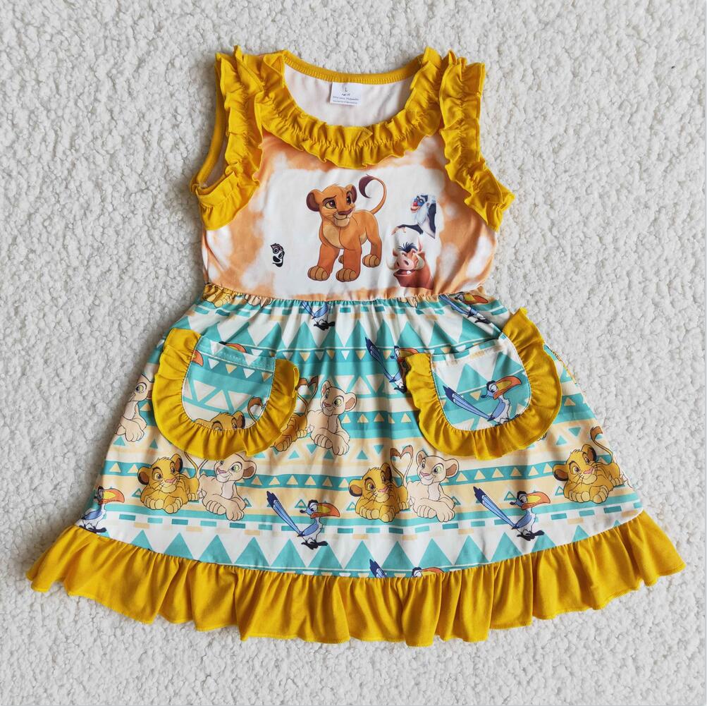 E13-5  Summer Cartoon Girl Summer  Dress