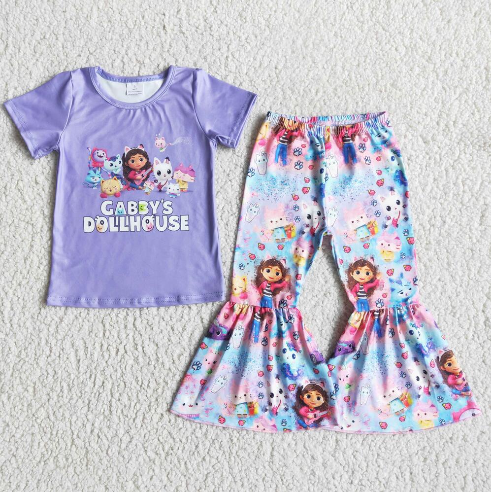 E5-13 Girls Cartoon Purple Set