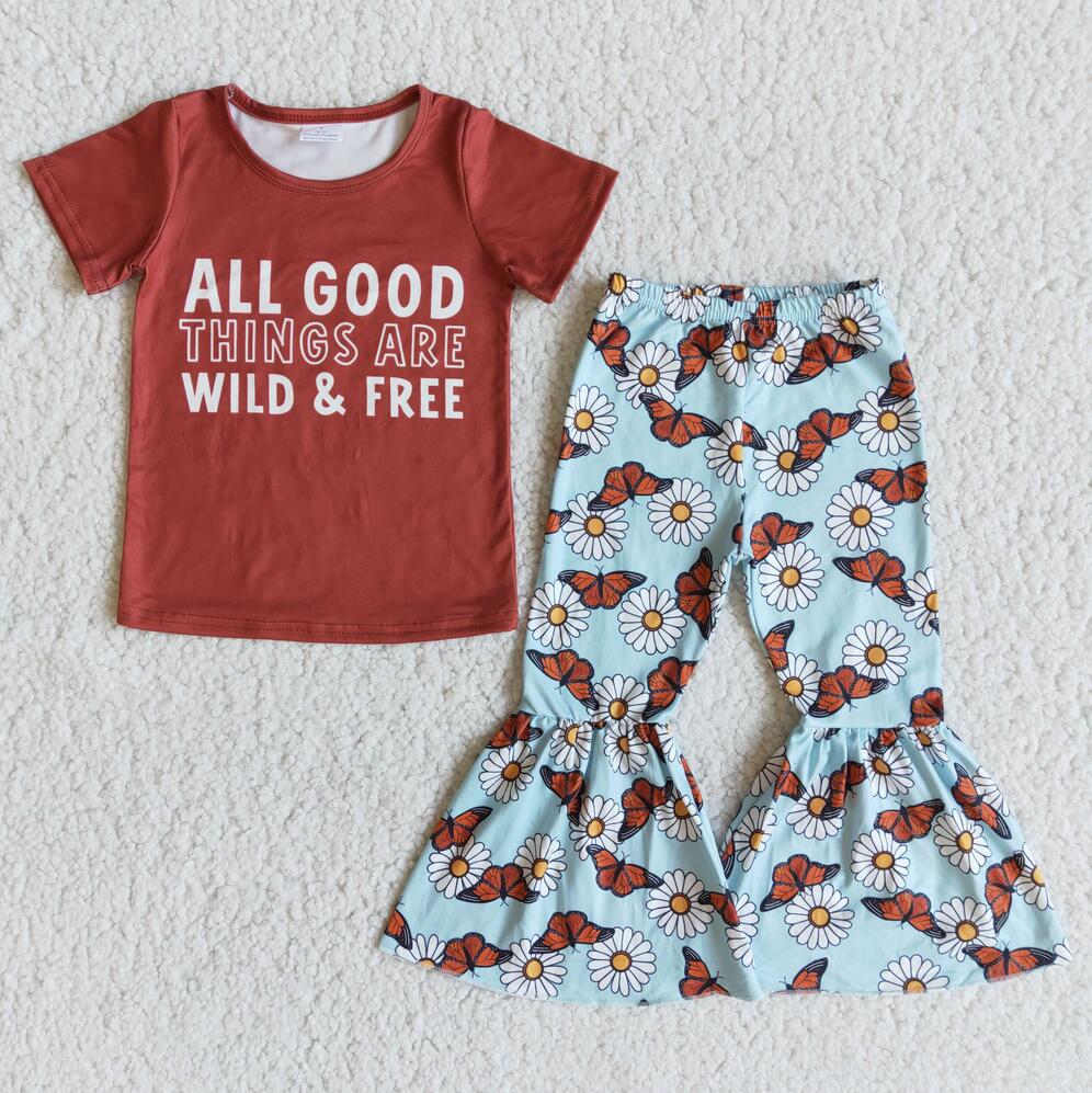 E7-28  All good Summer 2pcs Short sleeve pant Sets