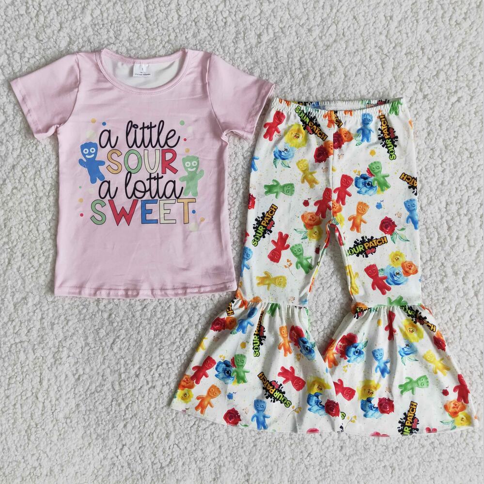 E9-11 Hot sale pink cartoon Summer 2pcs Shorts Sets