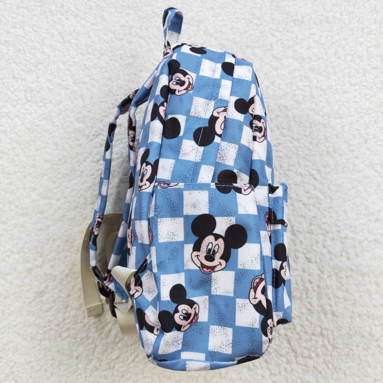 BA0091 toddler backpack Cartoon blue beige check backpack back to school preschool bag