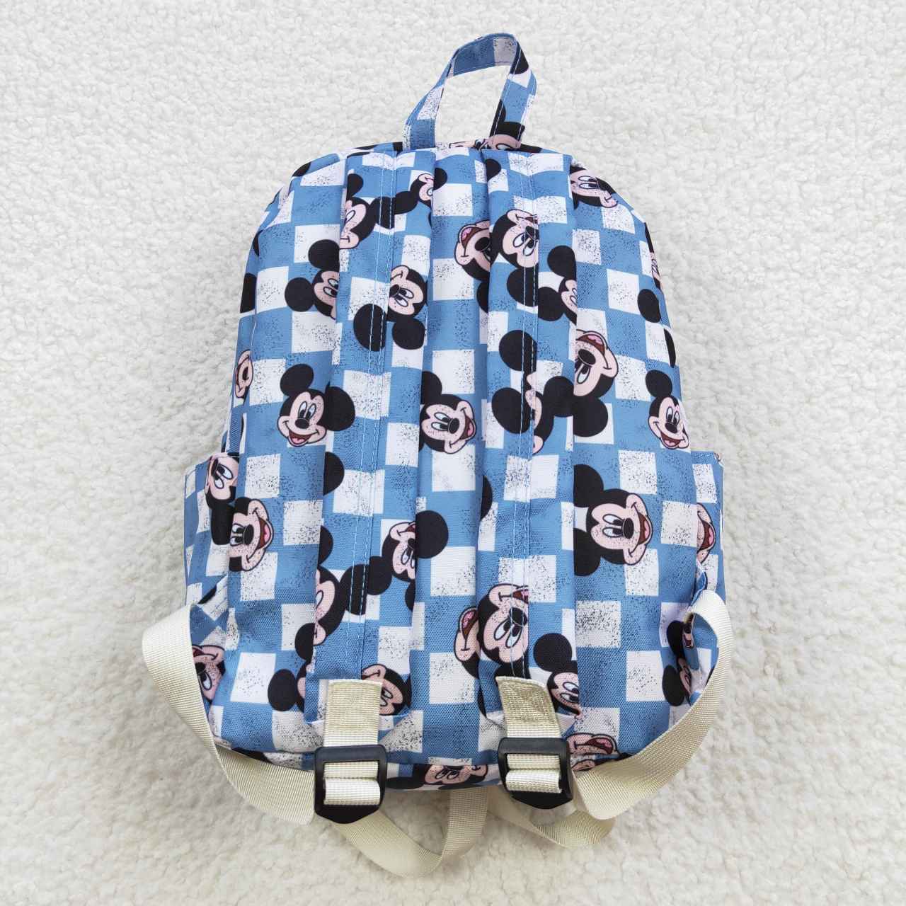 BA0091 toddler backpack Cartoon blue beige check backpack back to school preschool bag