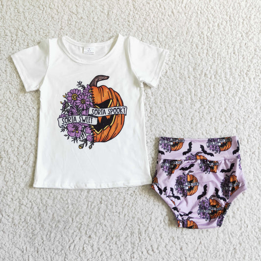 GBO0062 Pumpkin Halloween Cute summer Bummies Set