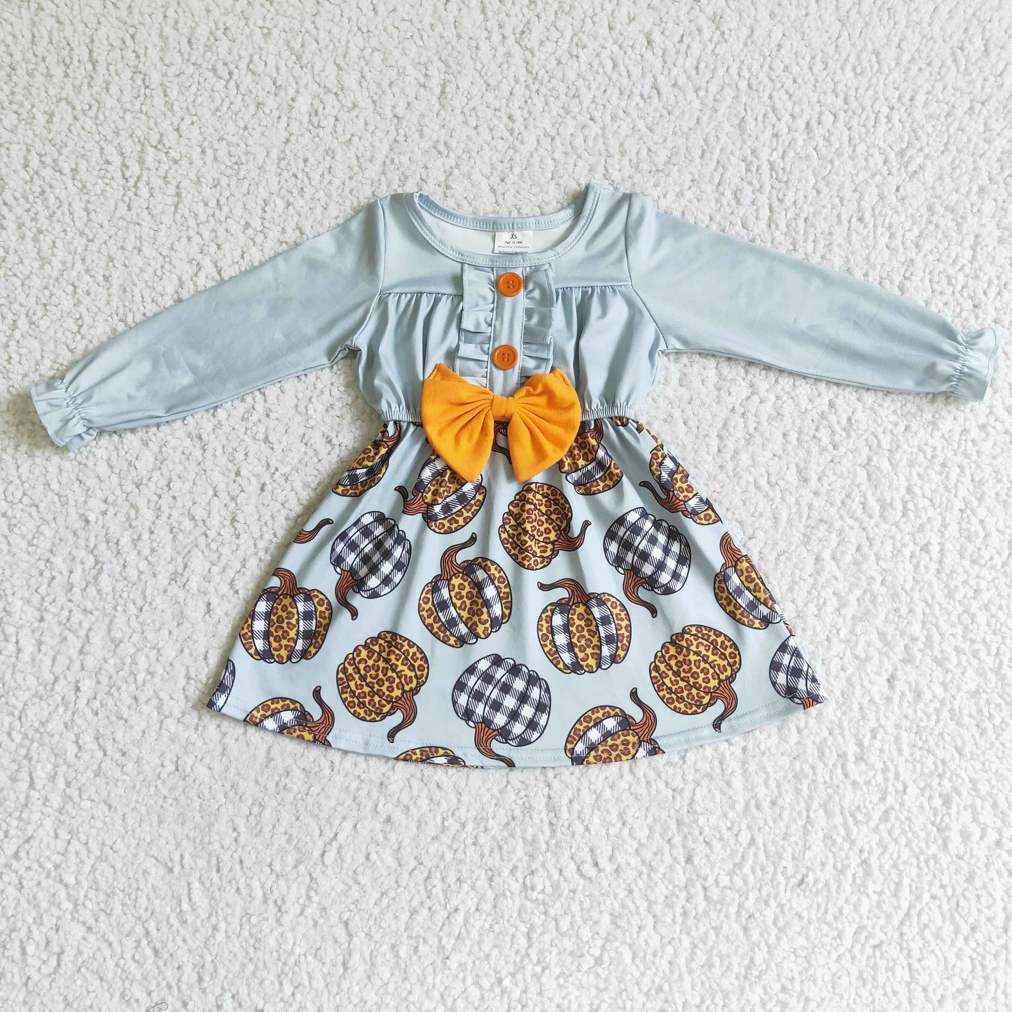 GLD0007  Pumpkin Cute Children Clothing Kid Summer Boutique Dresses