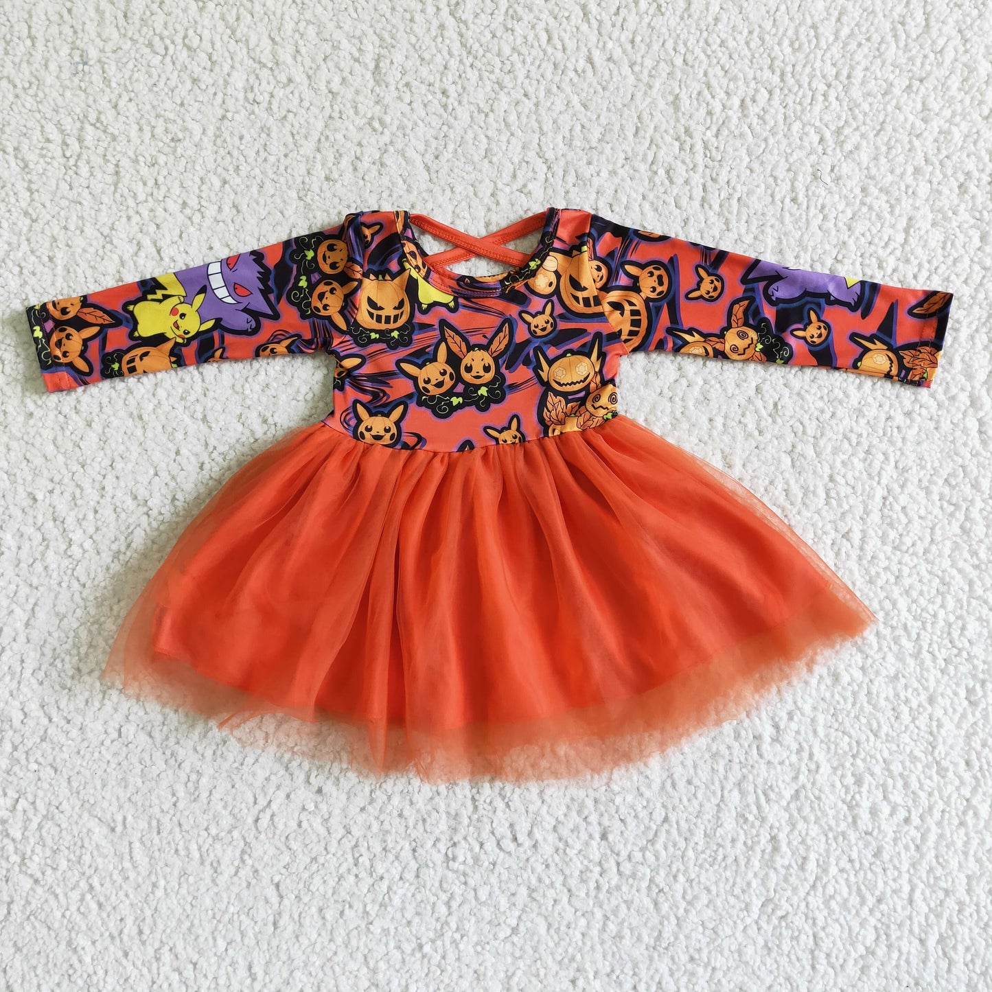 GLD0010 Halloween Cute Children Clothing Kid Summer Boutique Dresses