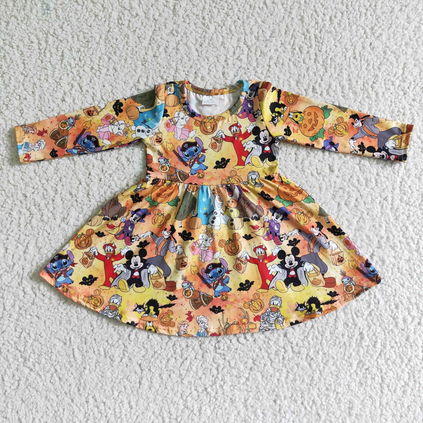 GLD0015 Cartoon Children Clothing Kid Summer Boutique Dresses