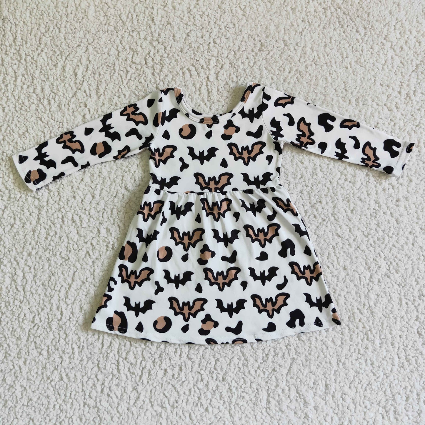 GLD0051 Black Cute Long Sleeve Children Clothing Kid Summer Boutique Dresses