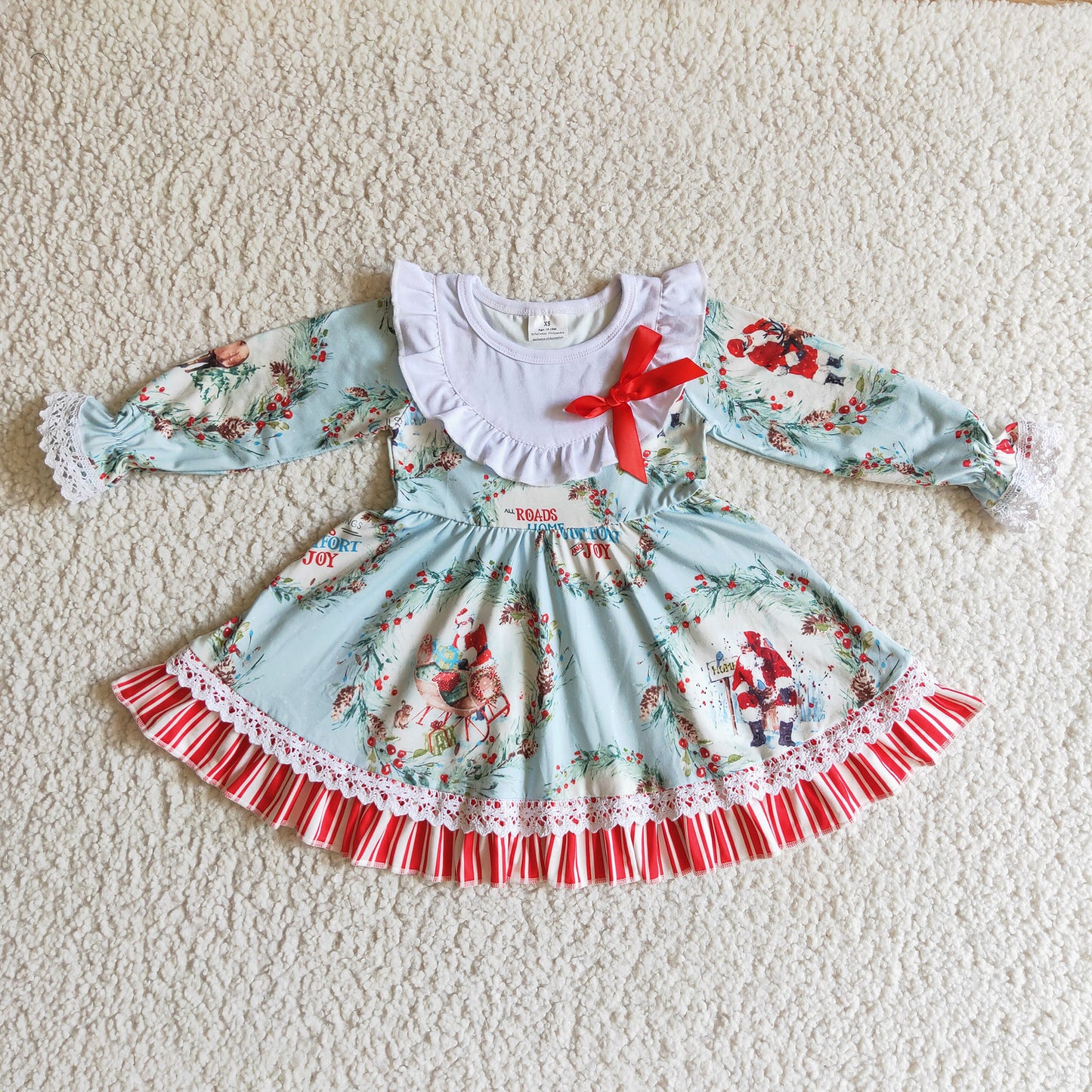 GLD0098 Santa Children Clothing Kid Summer Boutique Dresses