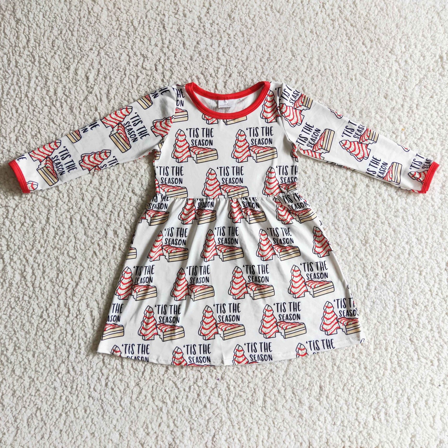 GLD0110  Christmas Cake Children Clothing Kid Summer Boutique Dresses