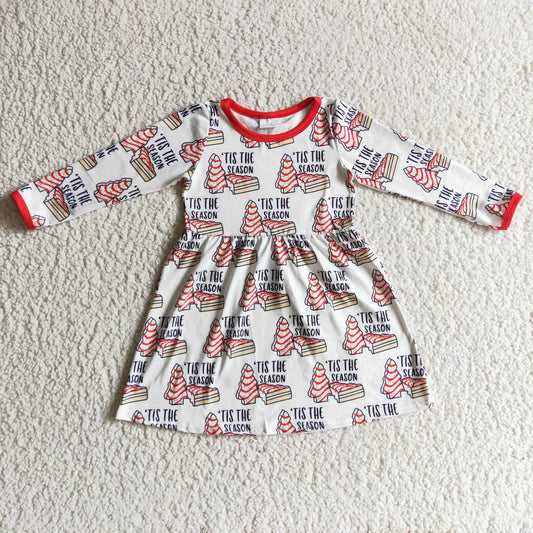 GLD0110  Christmas Cake Children Clothing Kid Summer Boutique Dresses