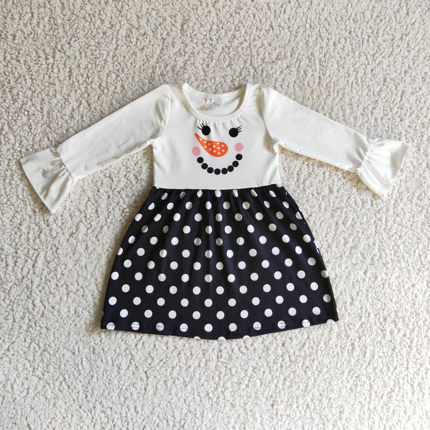 GLD0119  Snowman Cute Children Clothing Kid Summer Boutique Dresses