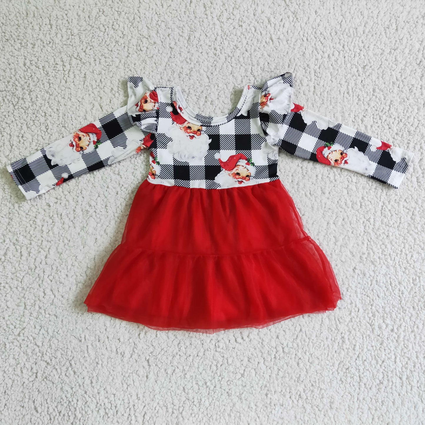 GLD0121 Santa Cute Children Clothing Kid Summer Boutique Dresses