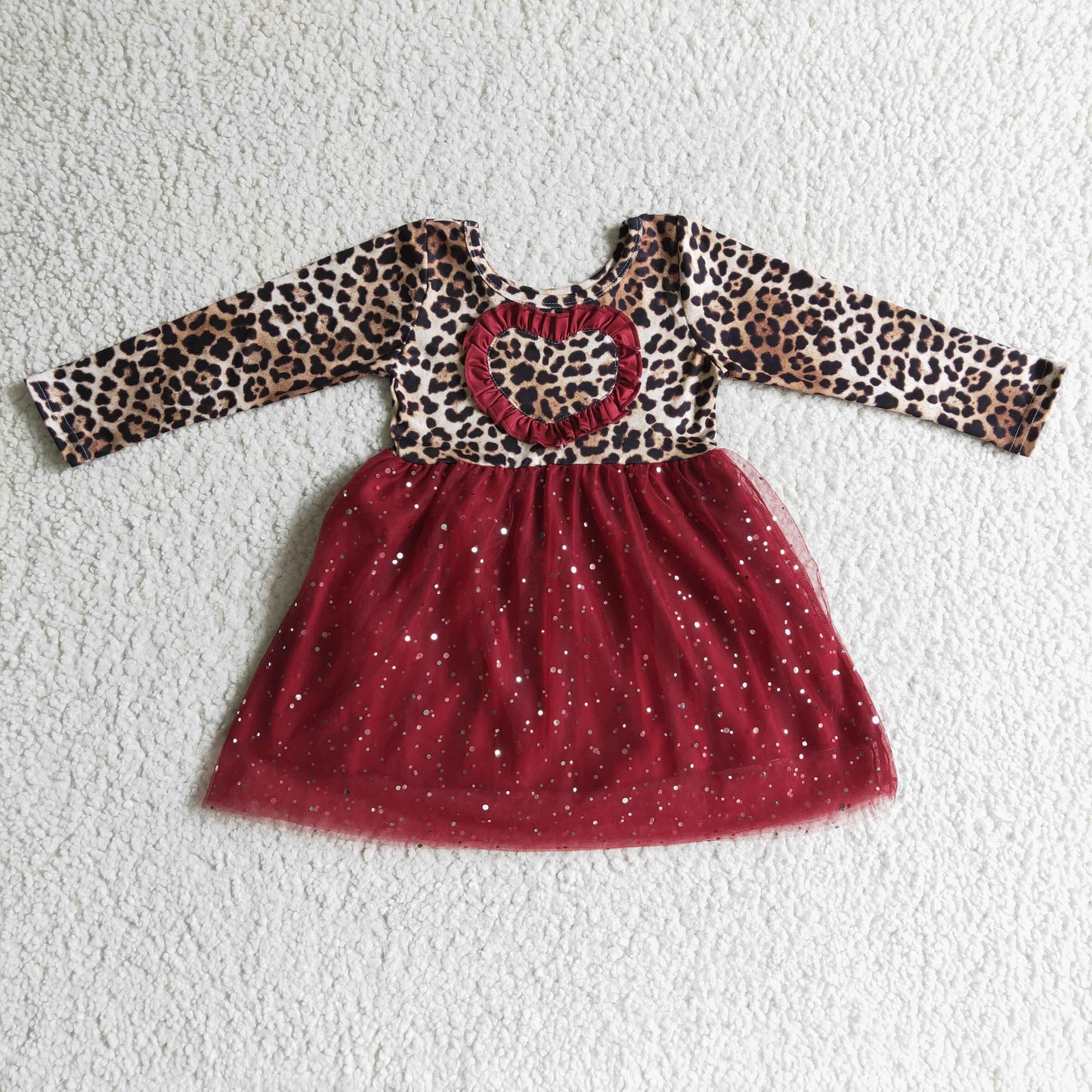 GLD0139  Red Girl Summer Long Sleeve Clothing Girls Dresses