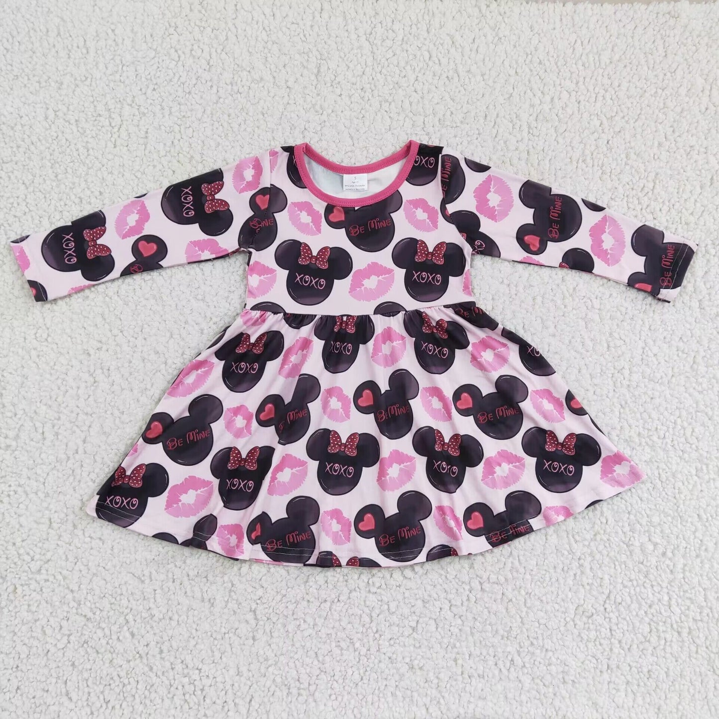 GLD0162 Pink Cute Children Clothing Kid Summer Boutique Dresses