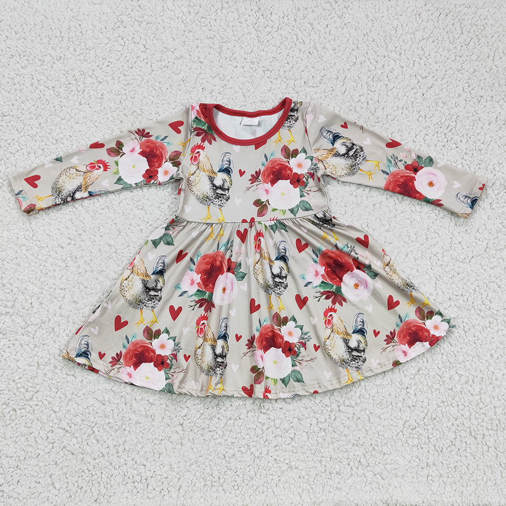 GLD0163 Floral Cute Children Clothing Kid Summer Boutique Dresses