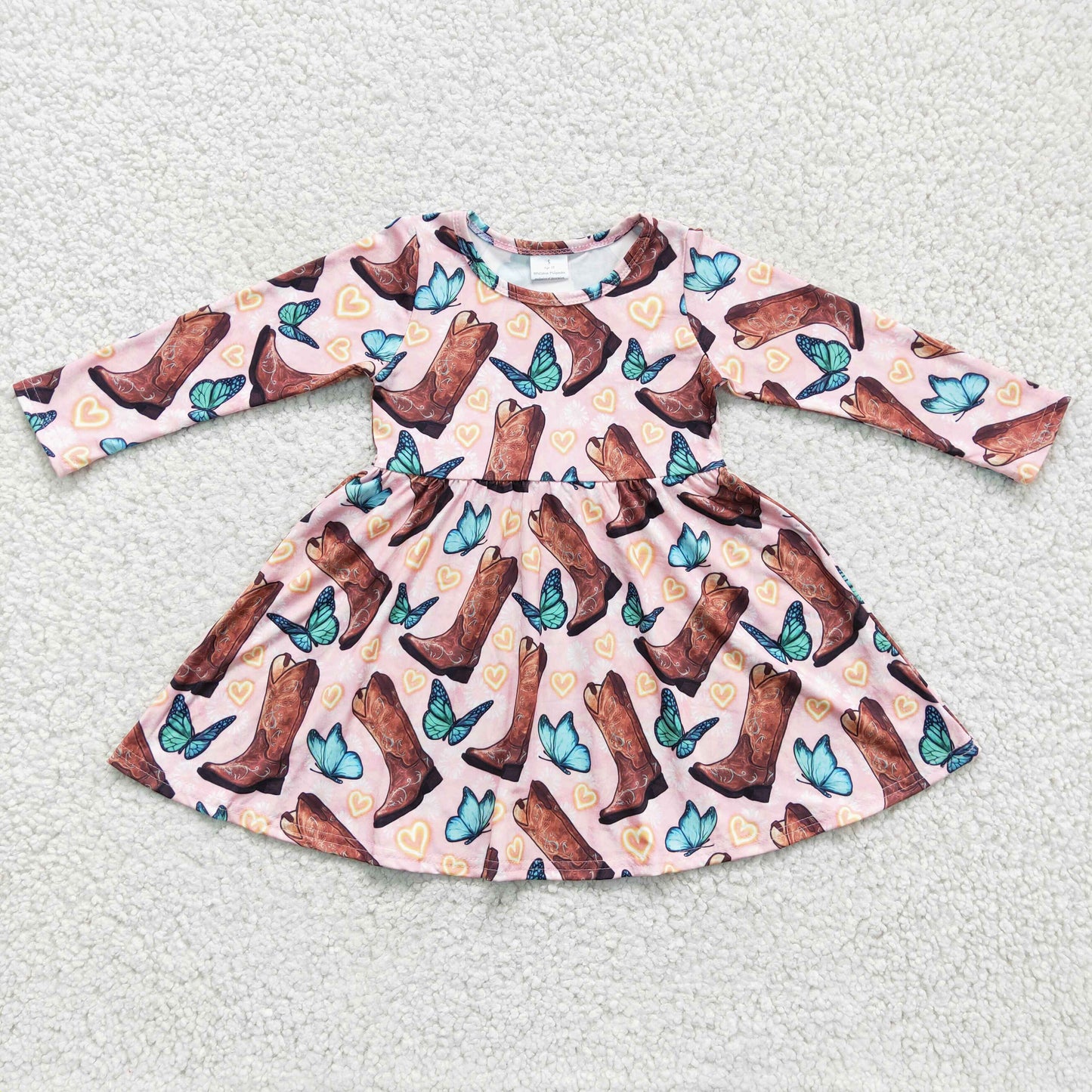 GLD0166  Boots Cute Children Clothing Kid Summer Boutique Dresses