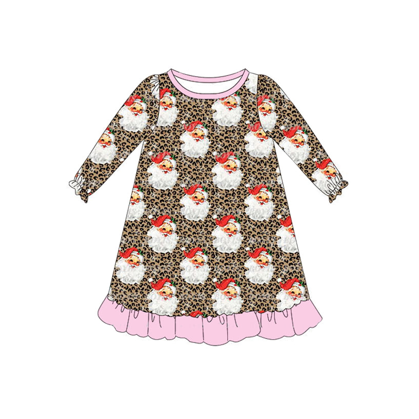 GLD0521 Christmas Cute Girl Summer Design Long Sleeve Children Dresses