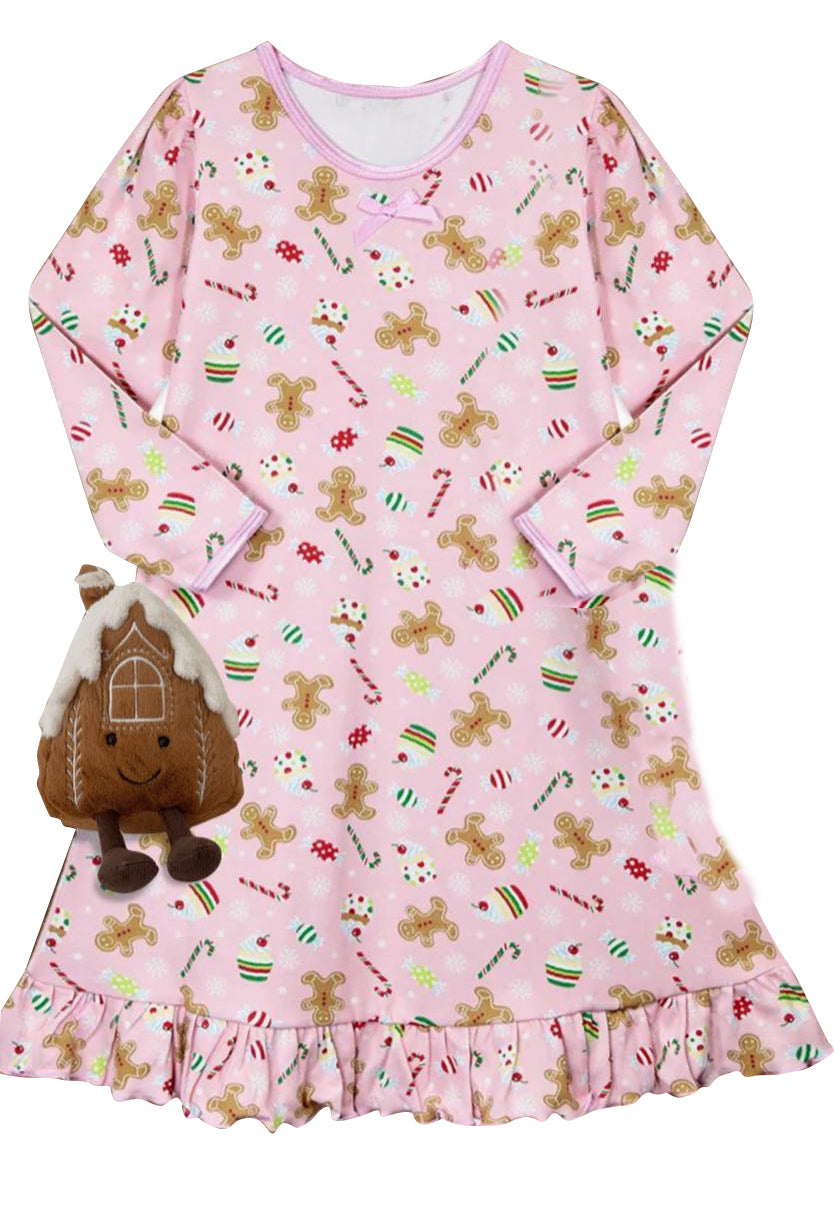 GLD0550 Pink Cute Girl Summer Design Long Sleeve Children Dresses