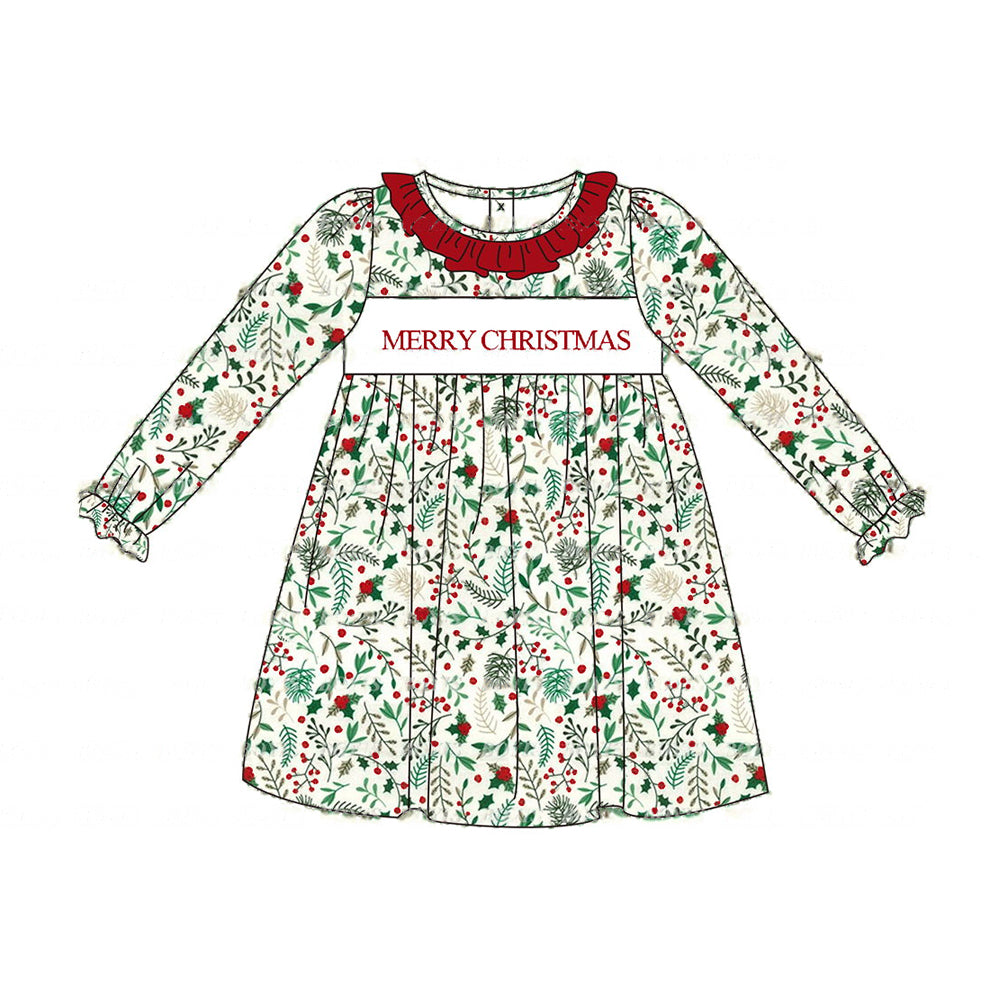 GLD0579 Long Sleeve Cute Girl Fall Winter Design Short Sleeve Children Dresses