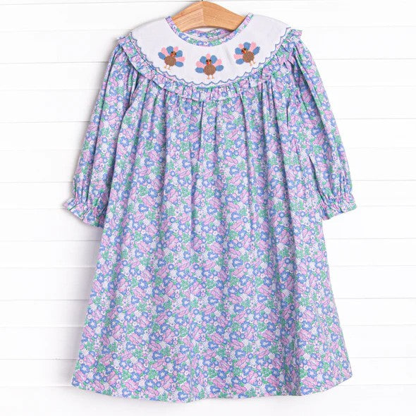 GLD0600 Pumpkin Long Sleeve Cute Girl Fall Winter Design Short Sleeve Children Dresses