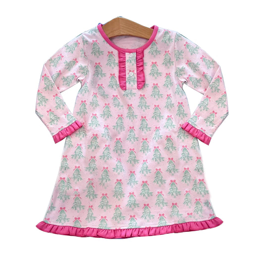 GLD0636 Pink Girls Toddler Long sleeve cute baby long sleeve kid Dresses
