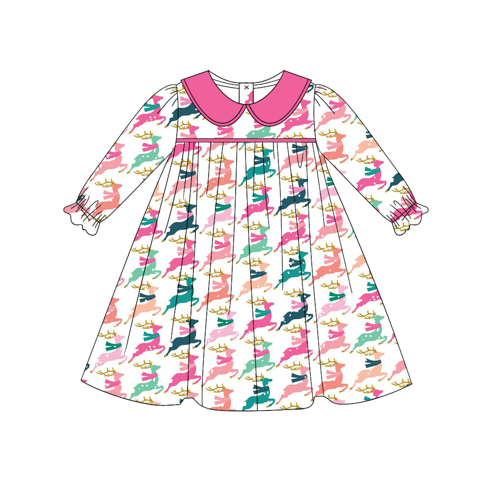 GLD0648 Colorful Girls Toddler Long sleeve cute baby long sleeve kid Dresses