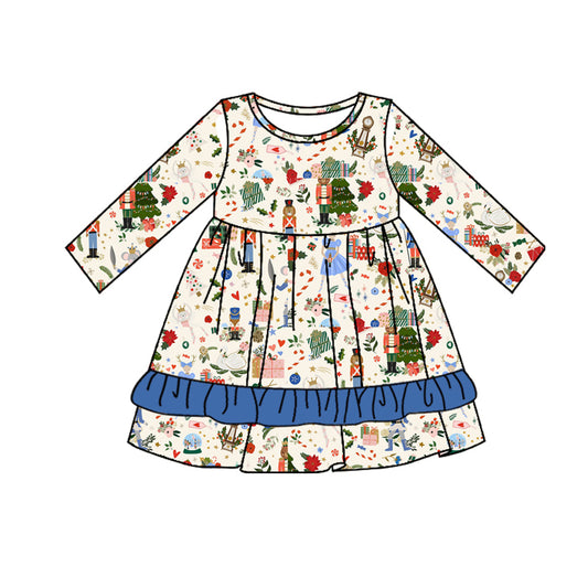 GLD0649 Christmas Girls Toddler Long sleeve cute baby long sleeve kid Dresses