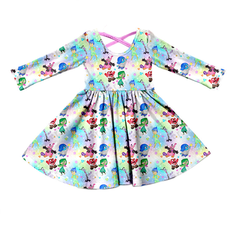 GLD0666 Cartoon Girls Toddler Long sleeve cute baby long sleeve kid Dresses