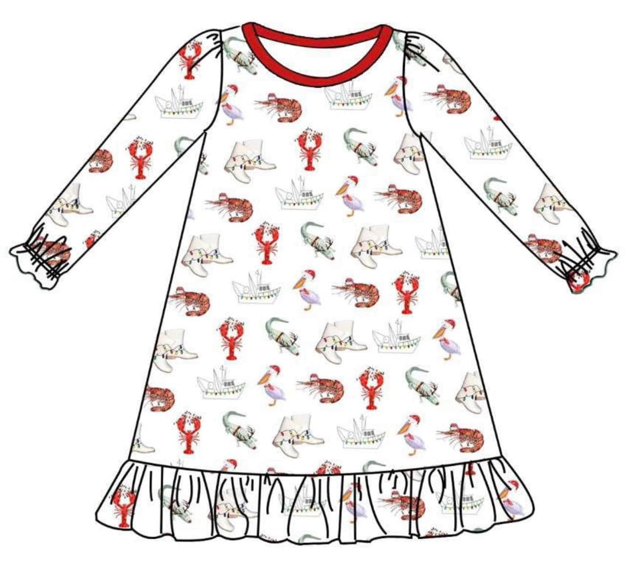 GLD0687 Red Girls Toddler Long sleeve cute baby long sleeve kid Dresses