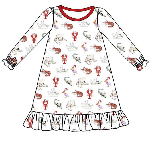 GLD0687 Red Girls Toddler Long sleeve cute baby long sleeve kid Dresses