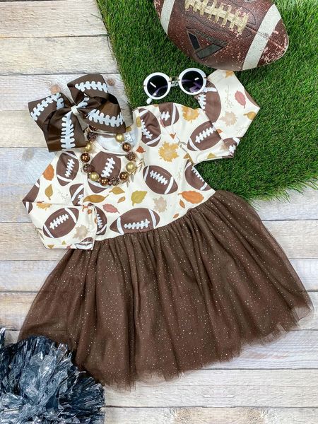 GLD0716 Cute Football Girls Toddler Long sleeve cute baby long sleeve kid Dresses