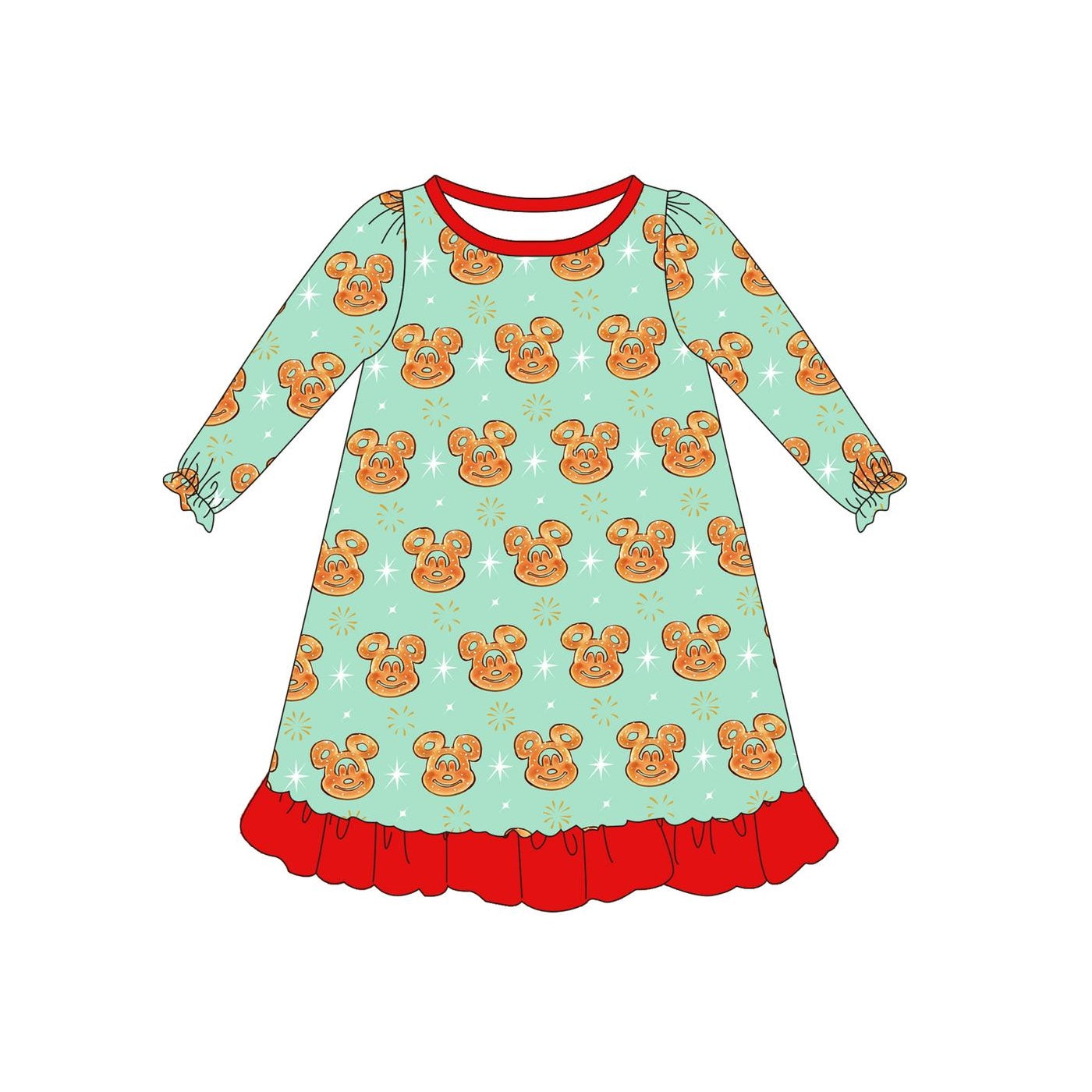 GLD0721 Cute Girls Toddler Long sleeve cute baby long sleeve kid Dresses