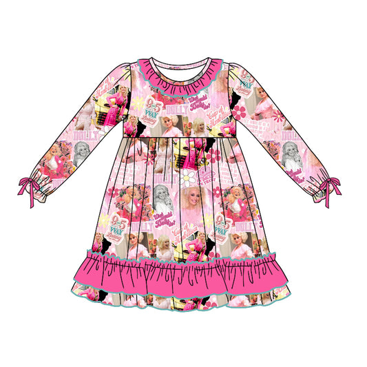 GLD0745 Singer Cute Girls Toddler Long sleeve cute baby long sleeve kid Dresses