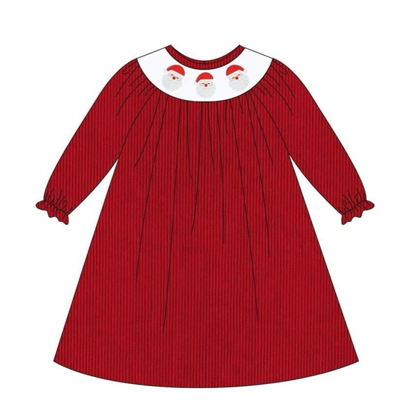 GLD0750 Red Santa Cute Girls Toddler Long sleeve cute baby long sleeve kid Dresses