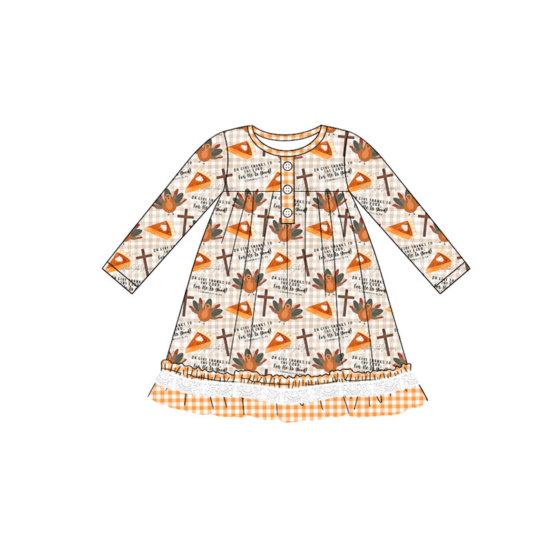 GLD0766 Turkey Girls Toddler Long sleeve cute baby long sleeve kid Dresses