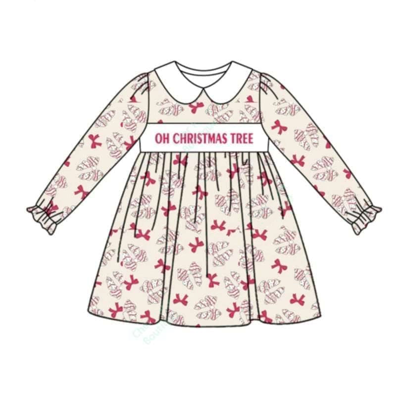 GLD0875 Cake Long Sleeve Cute Girl Fall Winter Design Short Sleeve Children Dresse