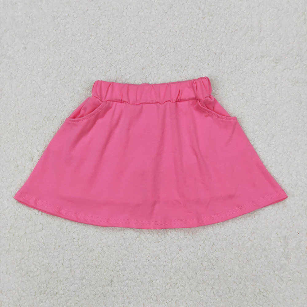 RTS NO MOQ Summer Sibling Baby Girls Pocket Cotton Skorts Skirts