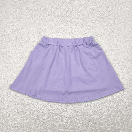 RTS NO MOQ Baby Girls Summer Pants GLK0067 Lavender Cotton Pocket Skorts Skirts